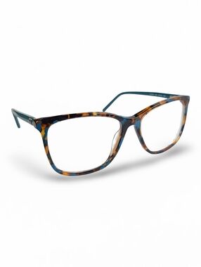 MARCHON NYC Tortoiseshell Square Frame Glasses with Teal M-5015 340 53▫15 140